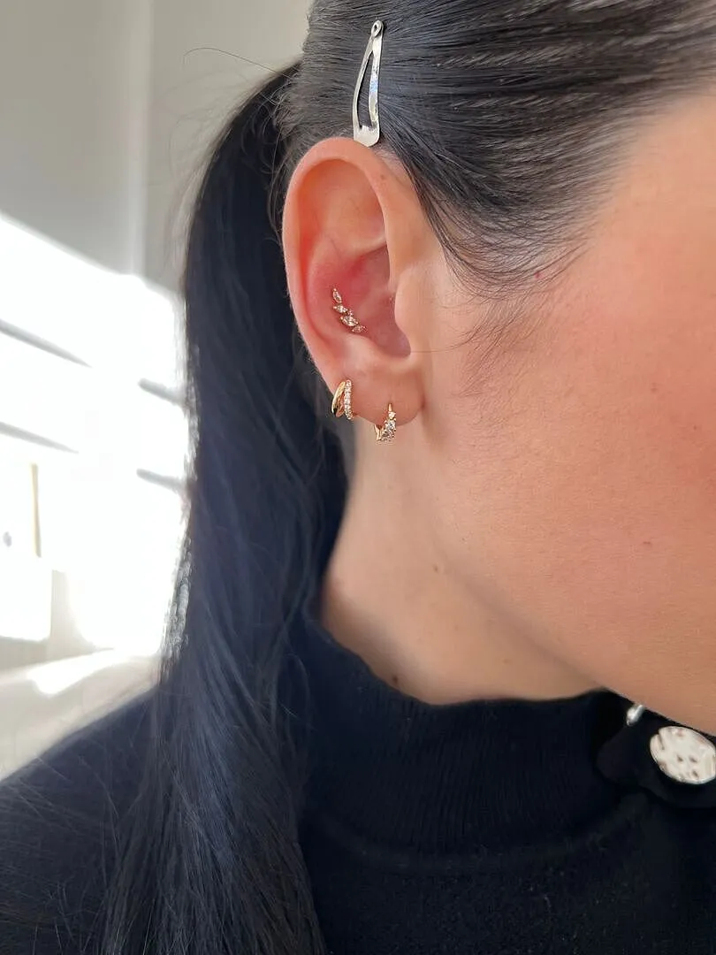 Astrid & Miyu Celestial Crystal créoles doré 6.5mm