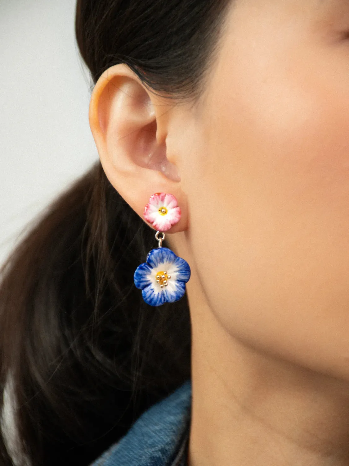 Nach Bijoux célestes colibri boucles pendantes roses 3,8 cm