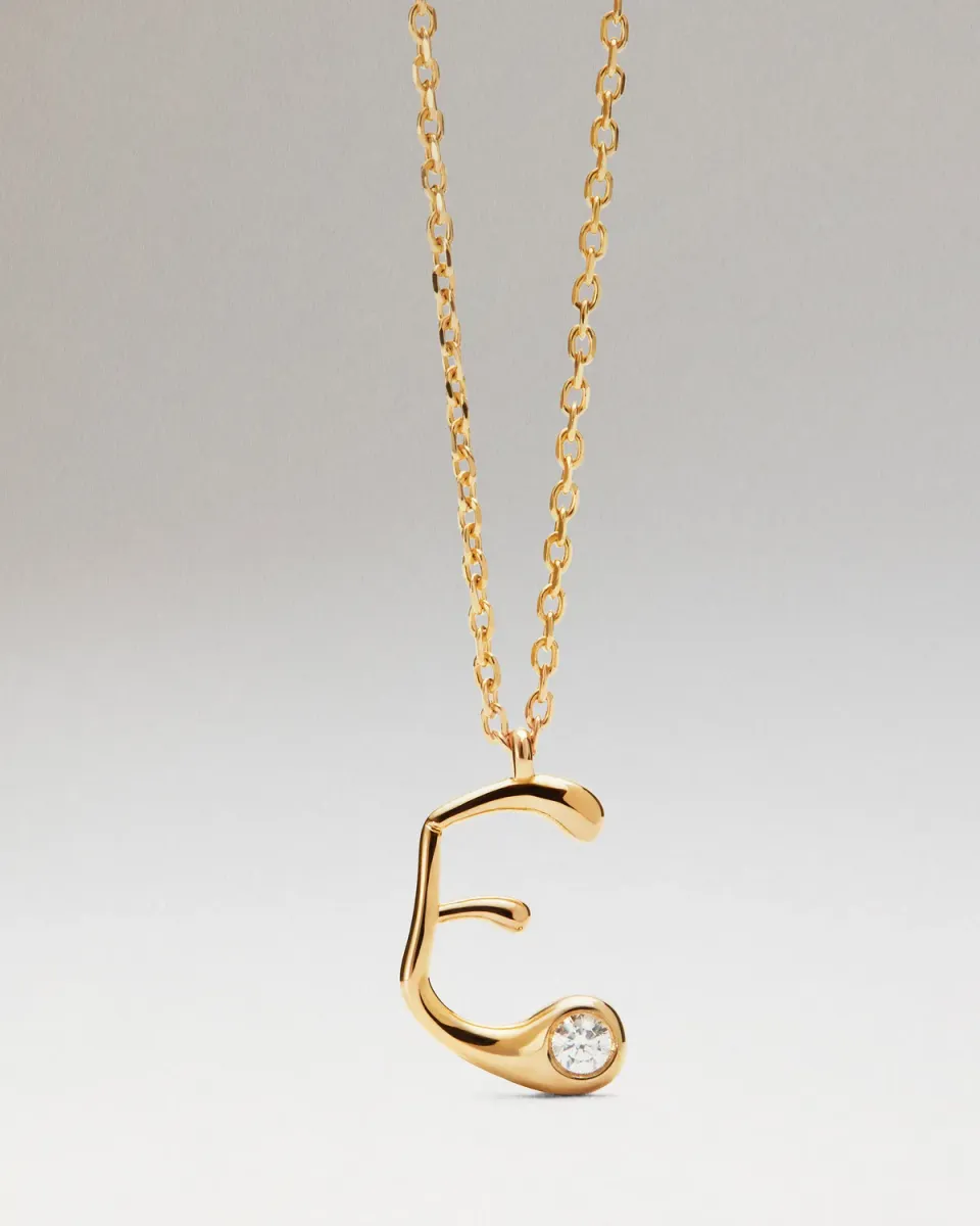 PDPAOLA E Initial collier lettre E doré