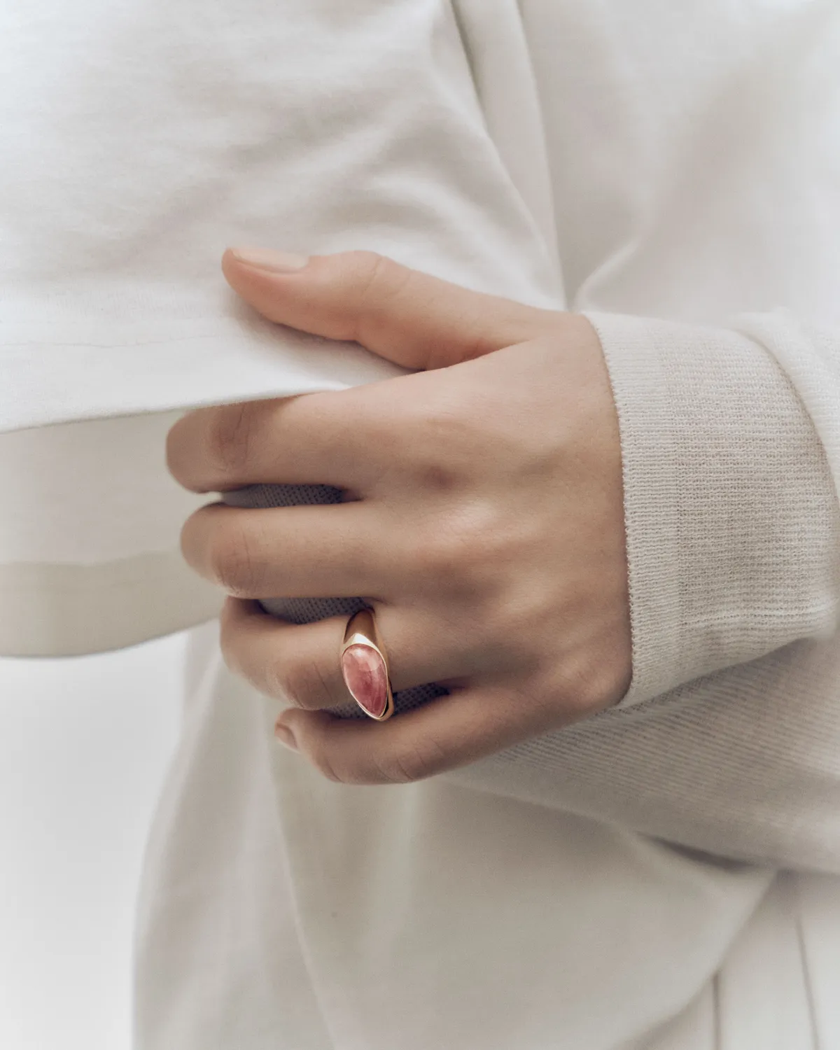PDPAOLA Luna bague sceau rhodochrosite