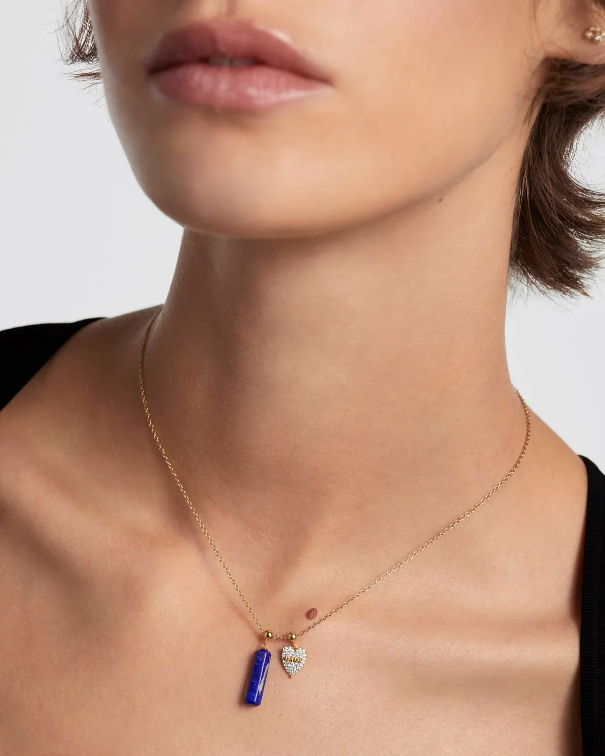 PDPAOLA Mama Heart charm doré zircone blanche