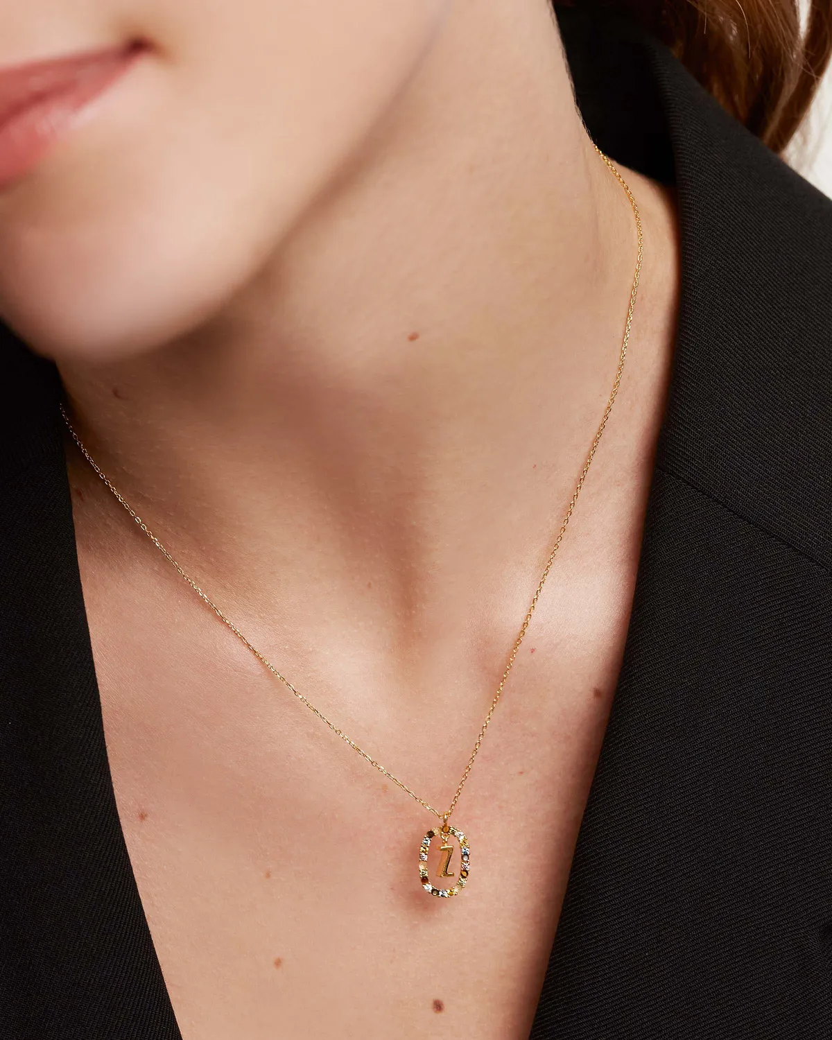 PDPAOLA Letter Z collier lettre cristal bleu