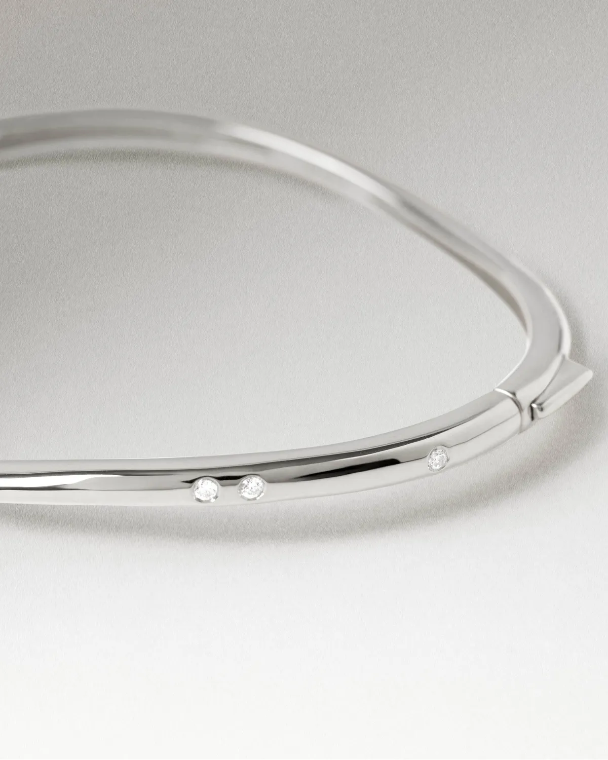 PDPAOLA Air jonc argent zirconia blanche tailles S M