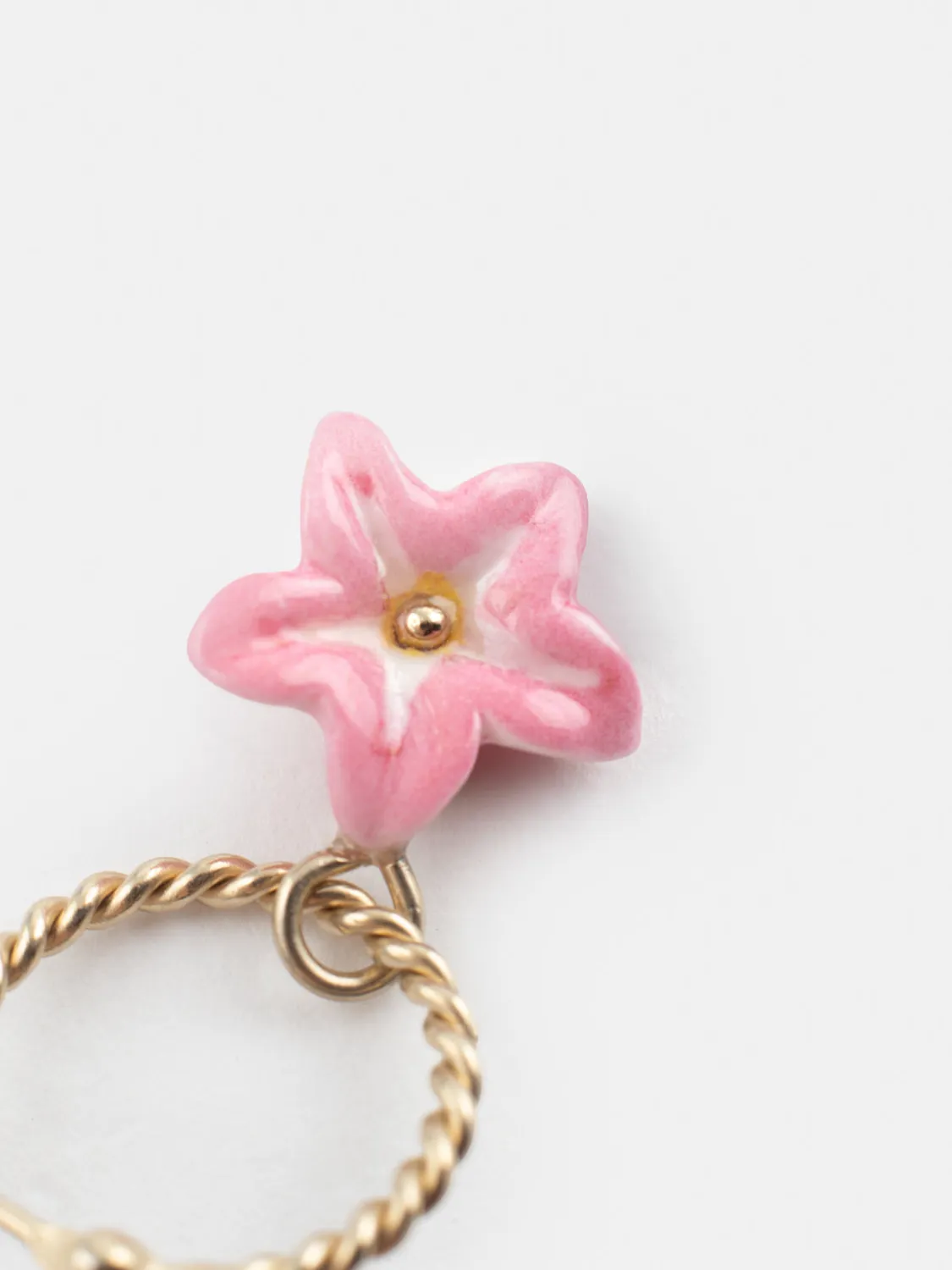 Nach Bijoux lys rose mini créole à l'unité porcelaine