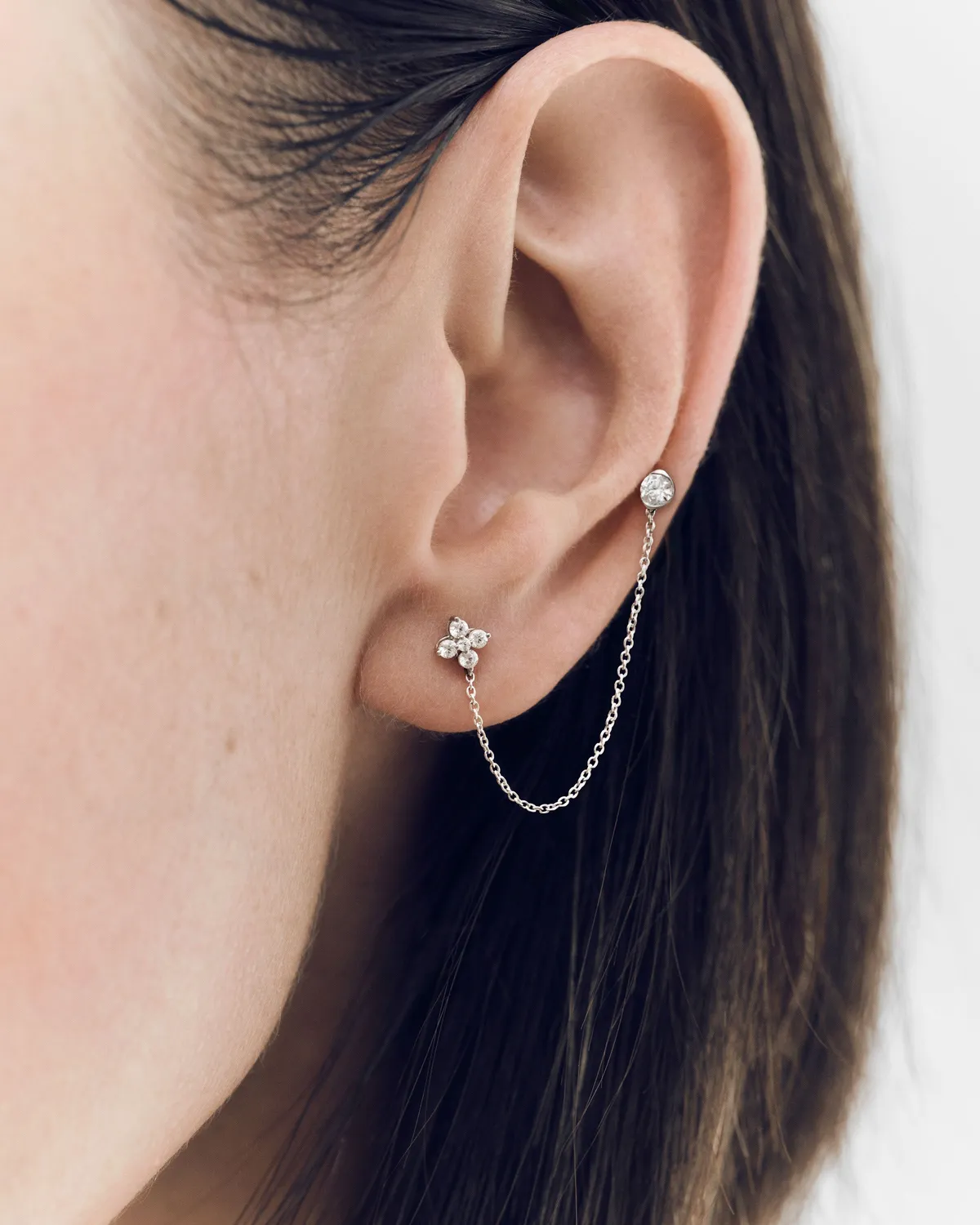 PDPAOLA Maggie mono boucle d'oreille or blanc diamant