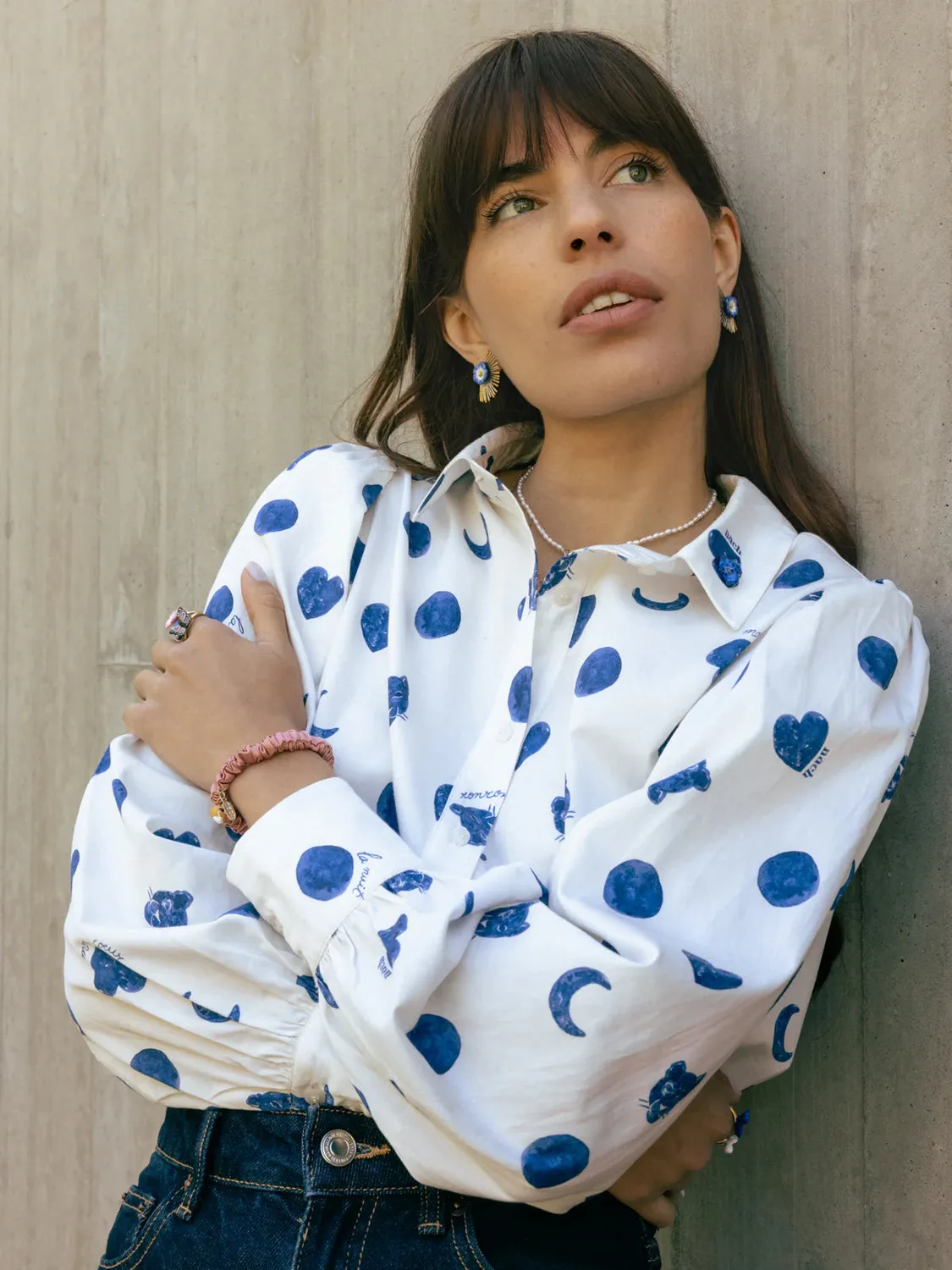 Nach Bijoux Cosmic chemise à pois coton ample