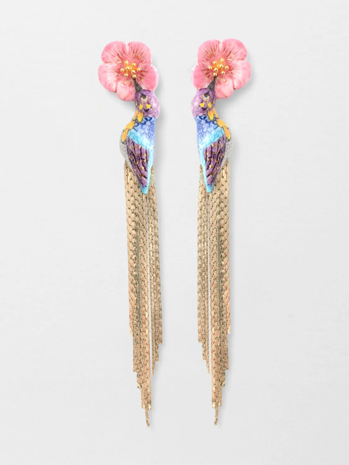 Nach Bijoux Colibri d'Anna à franges boucles d'oreilles pendantes
