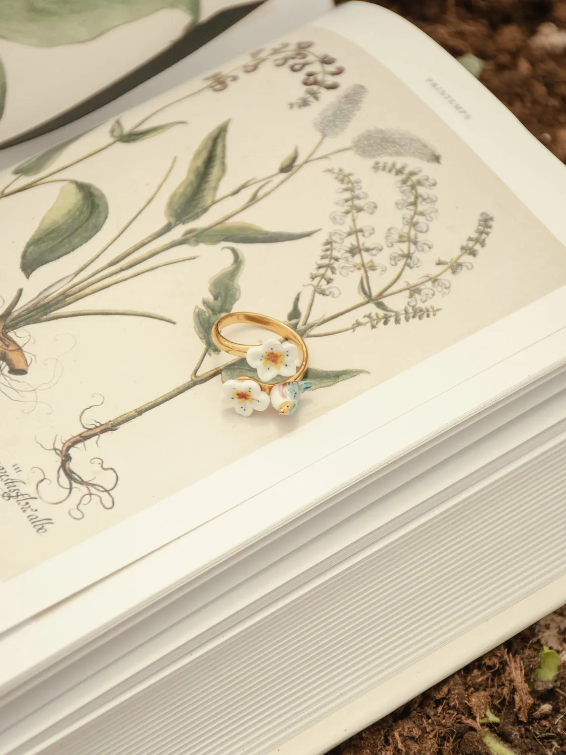 Nach Bijoux Le Temps des Récoltes bague ajustable fleur