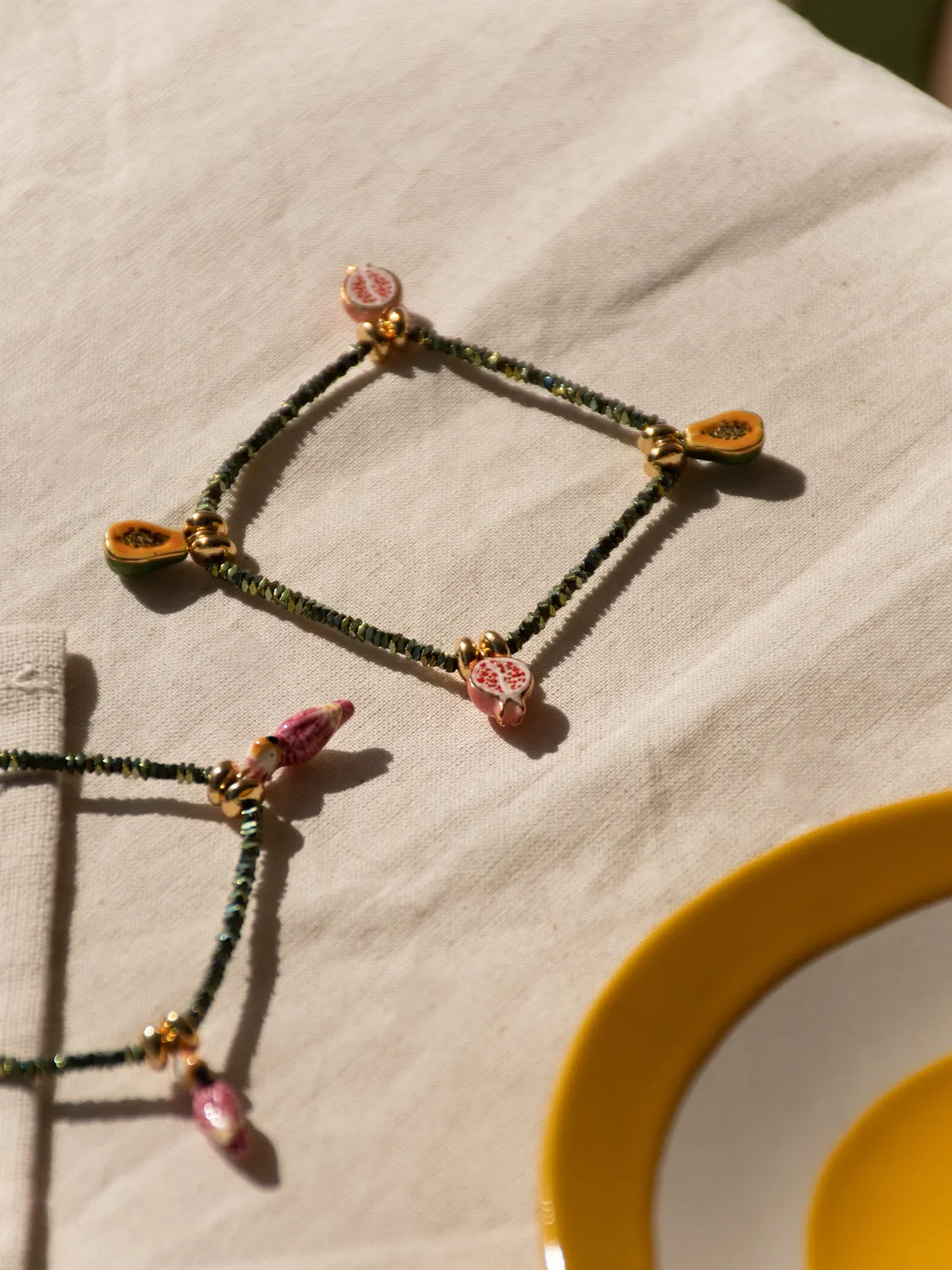 Nach Bijoux Cacatoès bracelet perles hématite doré