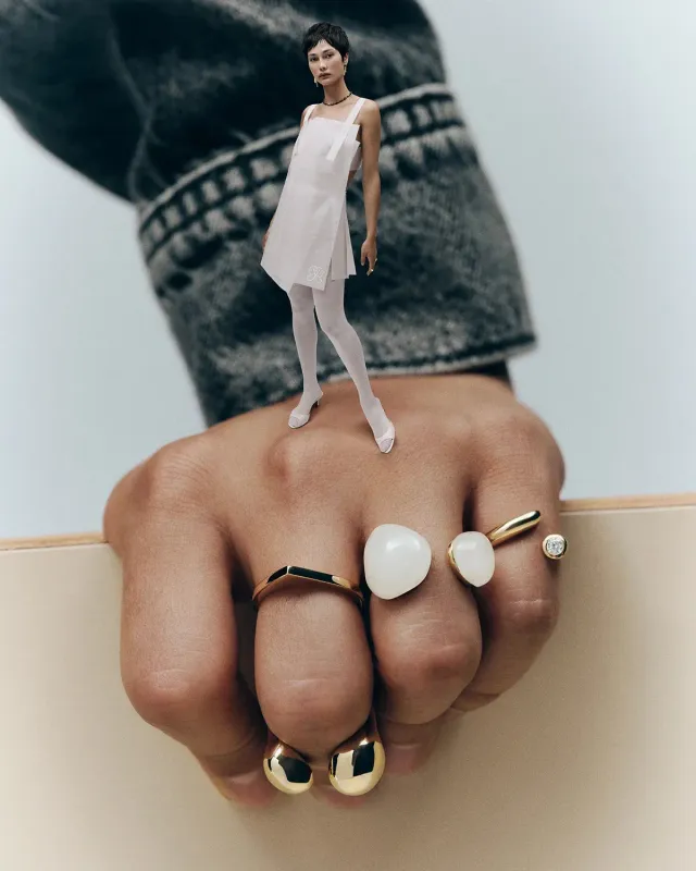 PDPAOLA Caramelle bague GRID 3 dorée