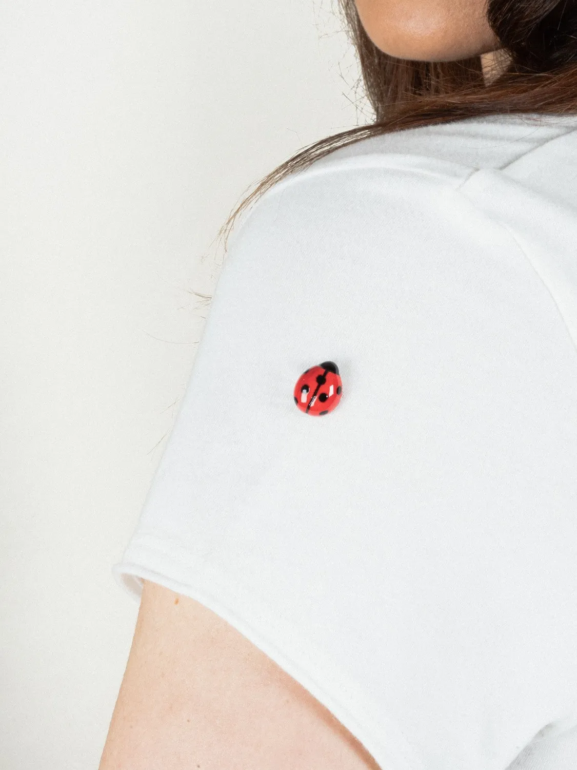 Nach Bijoux Victor zèbre t-shirt blanc col V porcelaine