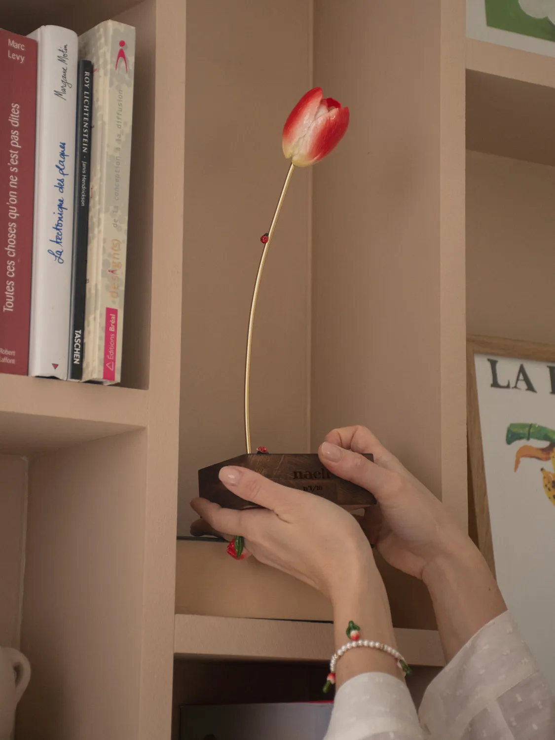 Nach Bijoux Tulipe Éternelle rouge porcelaine numérotée