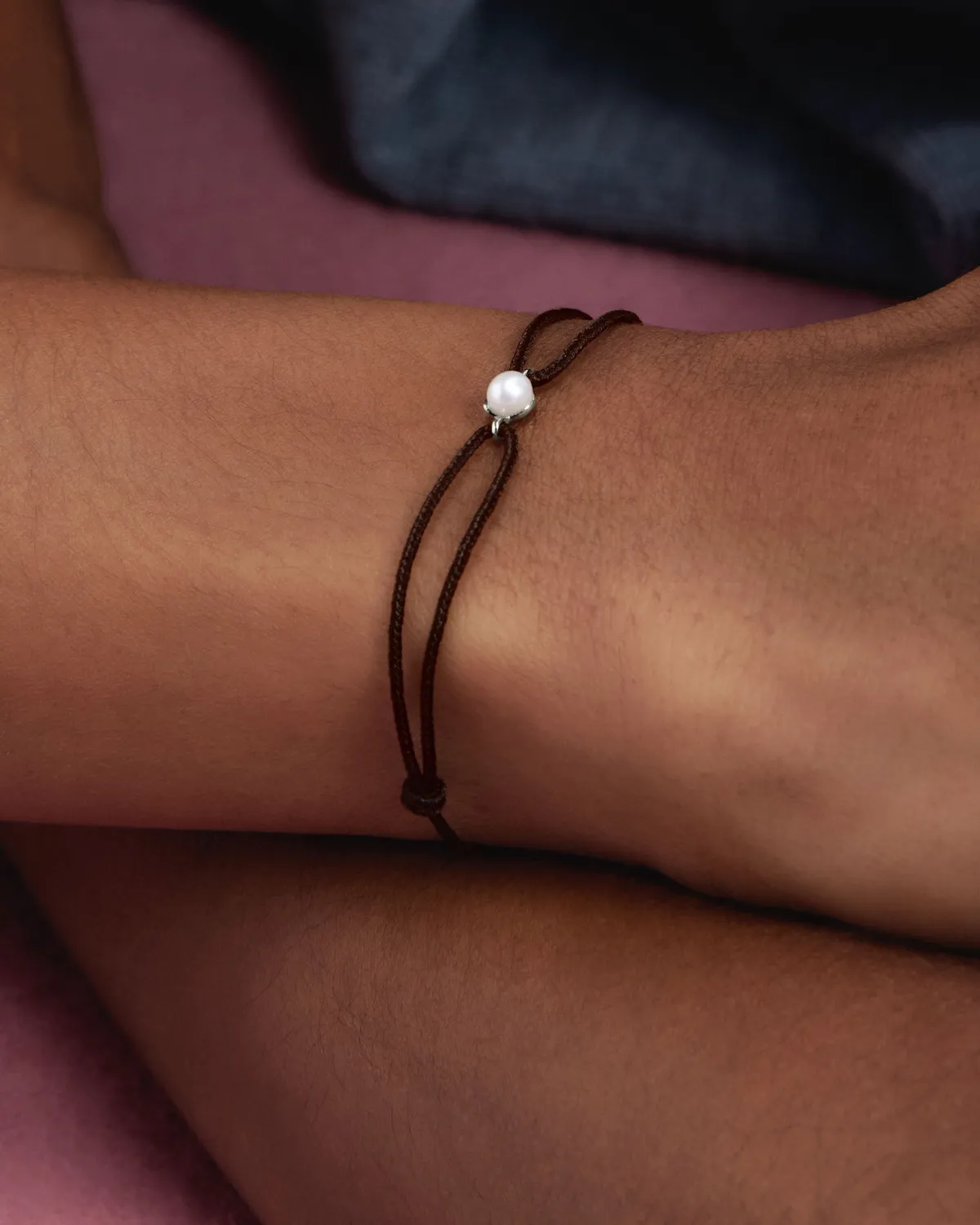 PDPAOLA Orion Cordon bracelet perle blanche