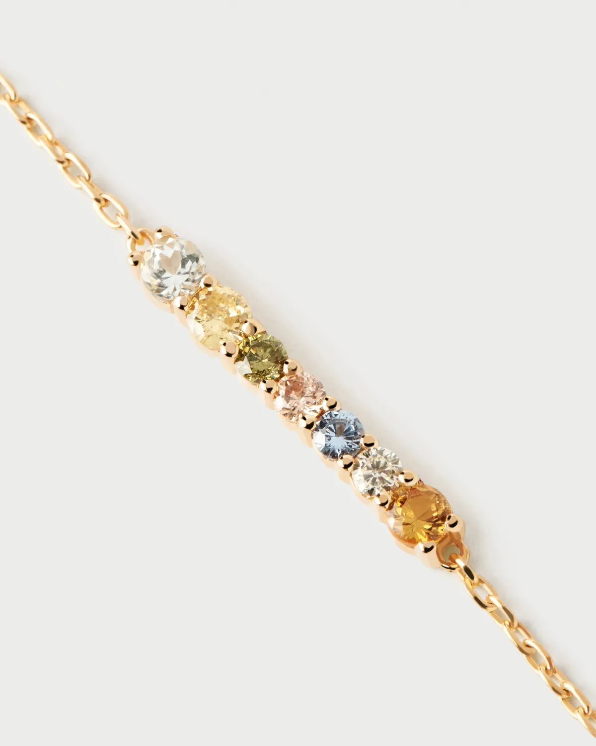 PDPAOLA Rainbow collier doré zircones multicolores