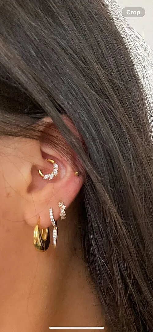 Astrid & Miyu Celestial Crystal créoles 8mm doré