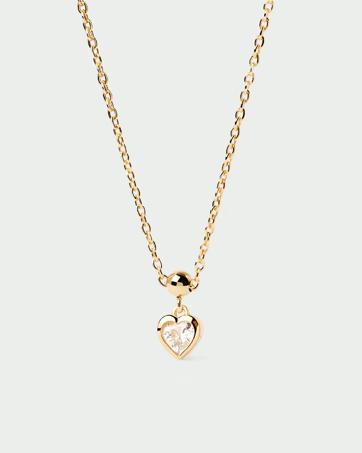 PDPAOLA Mini Heart charm 5 mm plaqué or zircone blanche