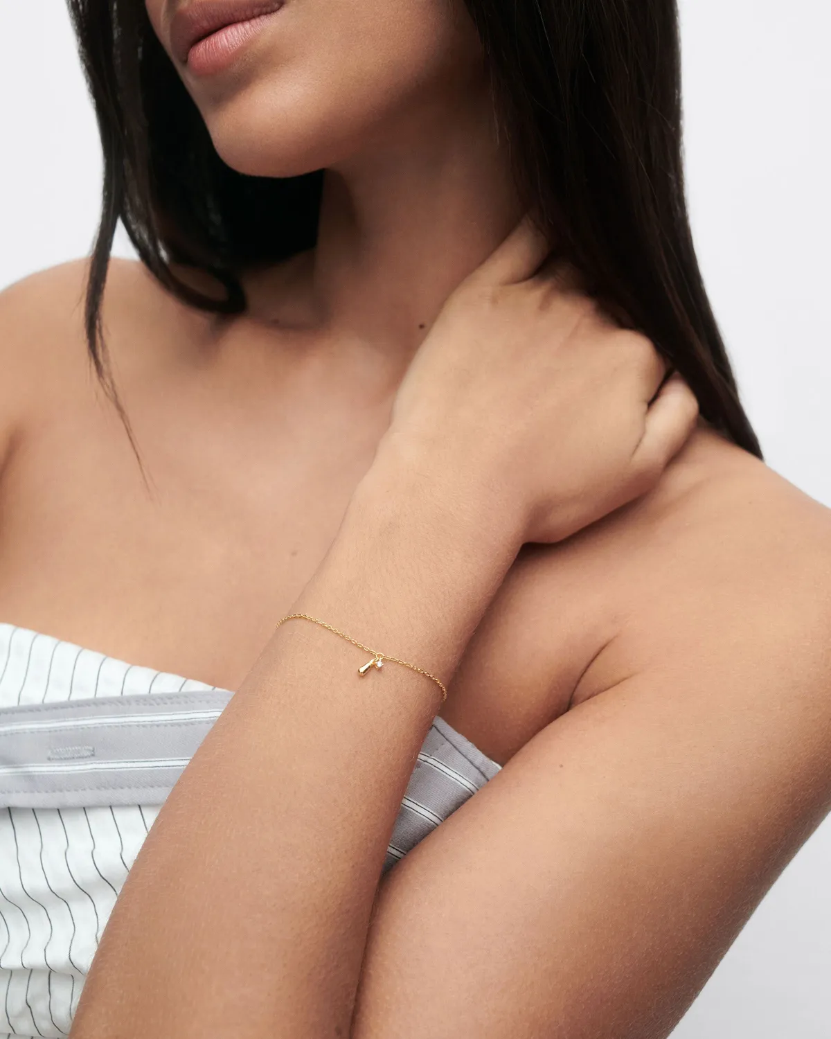 PDPAOLA Kira bracelet zircon blanc 15-18 cm