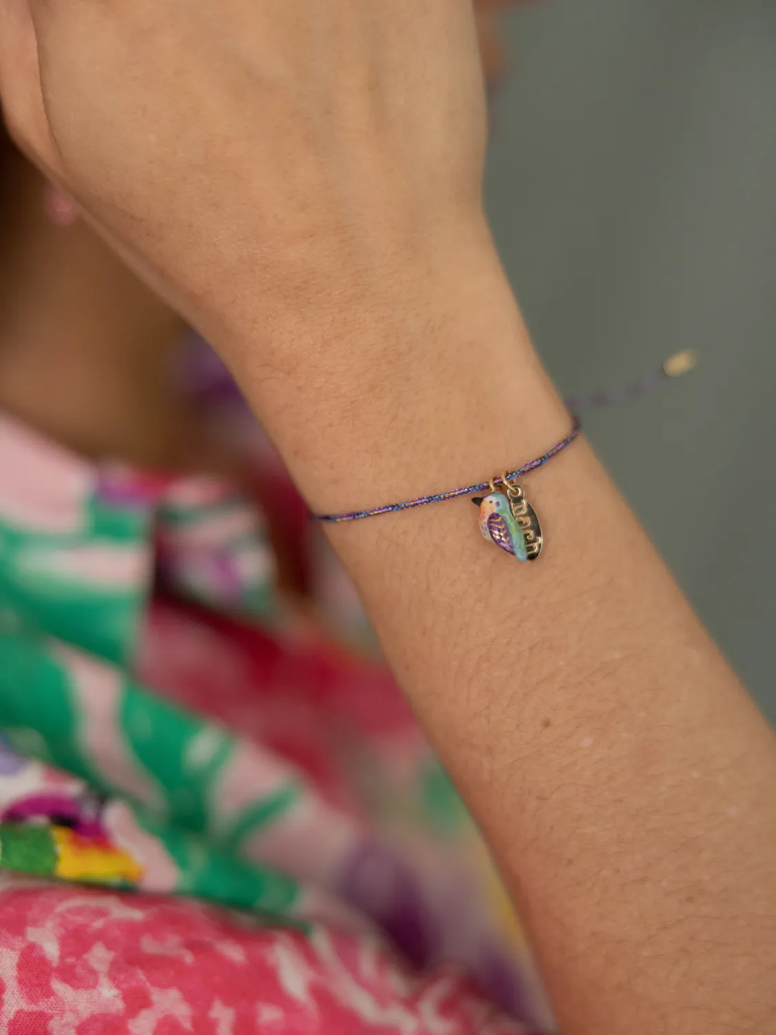 Nach Bijoux Anna colibri bracelet cordon coloré réglable