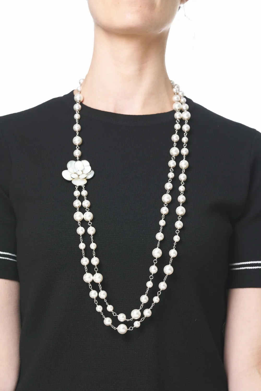 Philippe Ferrandis Cielo collier sautoir nacre blanche