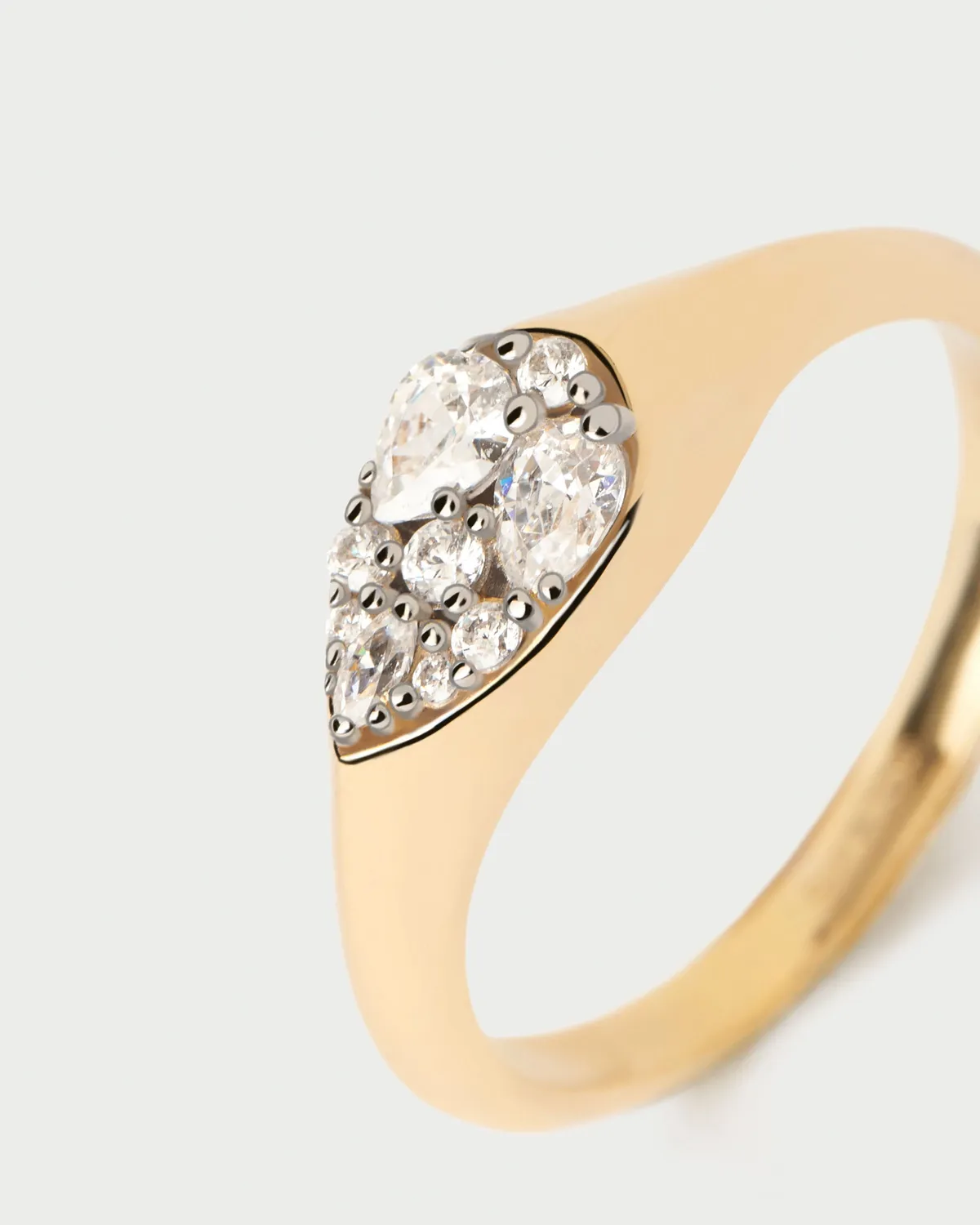 PDPAOLA Vanilla Stamp bague zirconia argent
