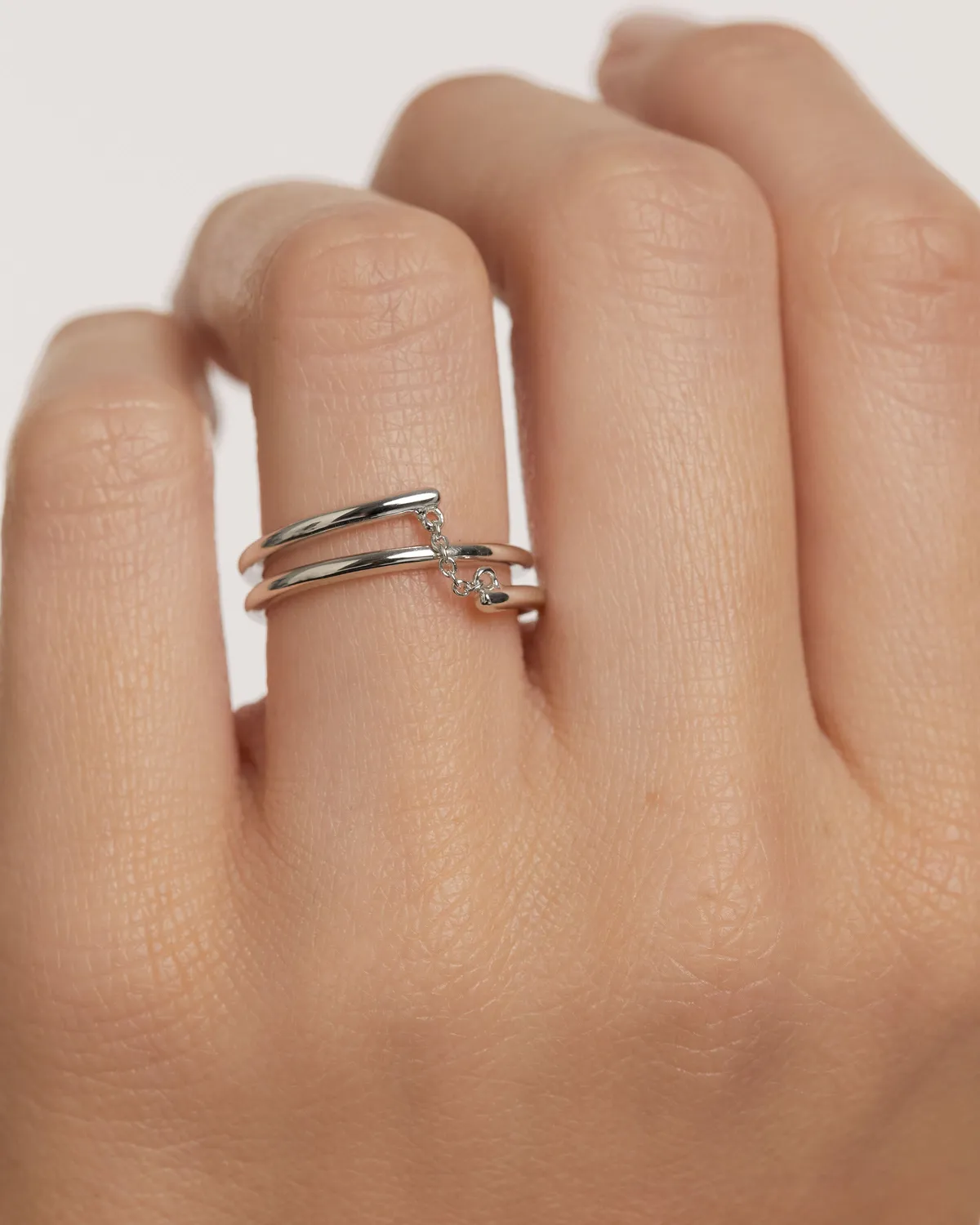 PDPAOLA Essentials Giro bague argent zirconia taille 8-18