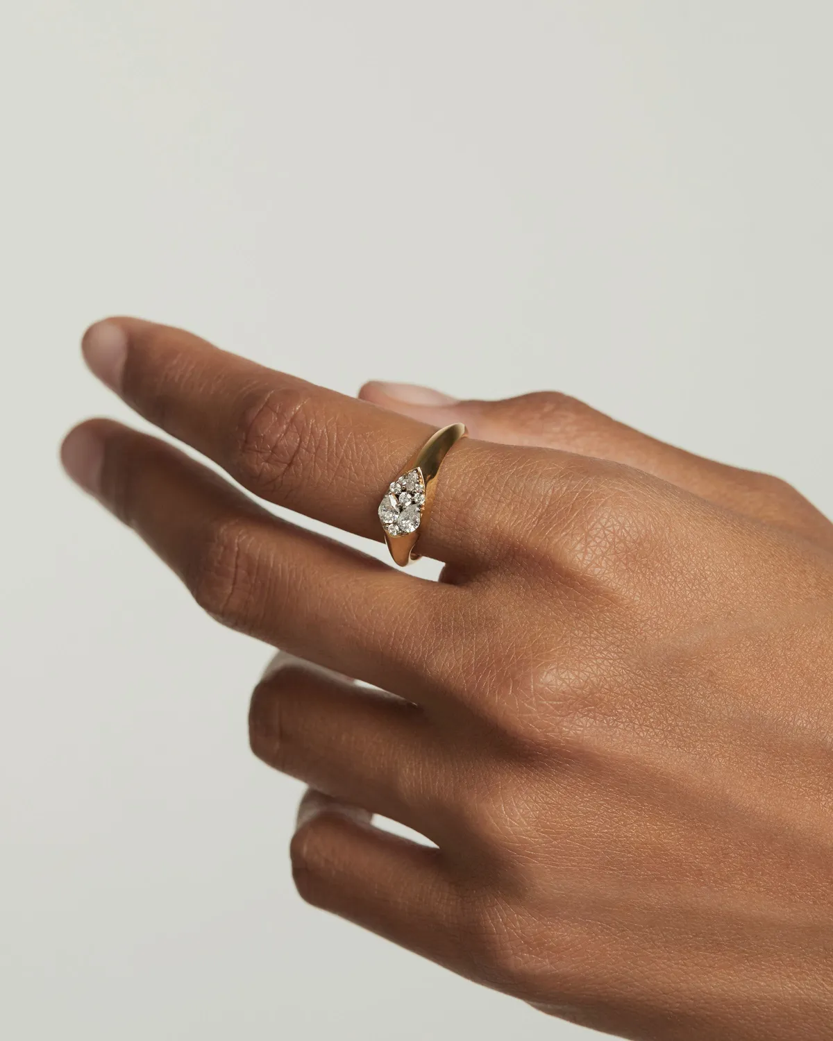 PDPAOLA Vanilla Stamp bague zirconia argent