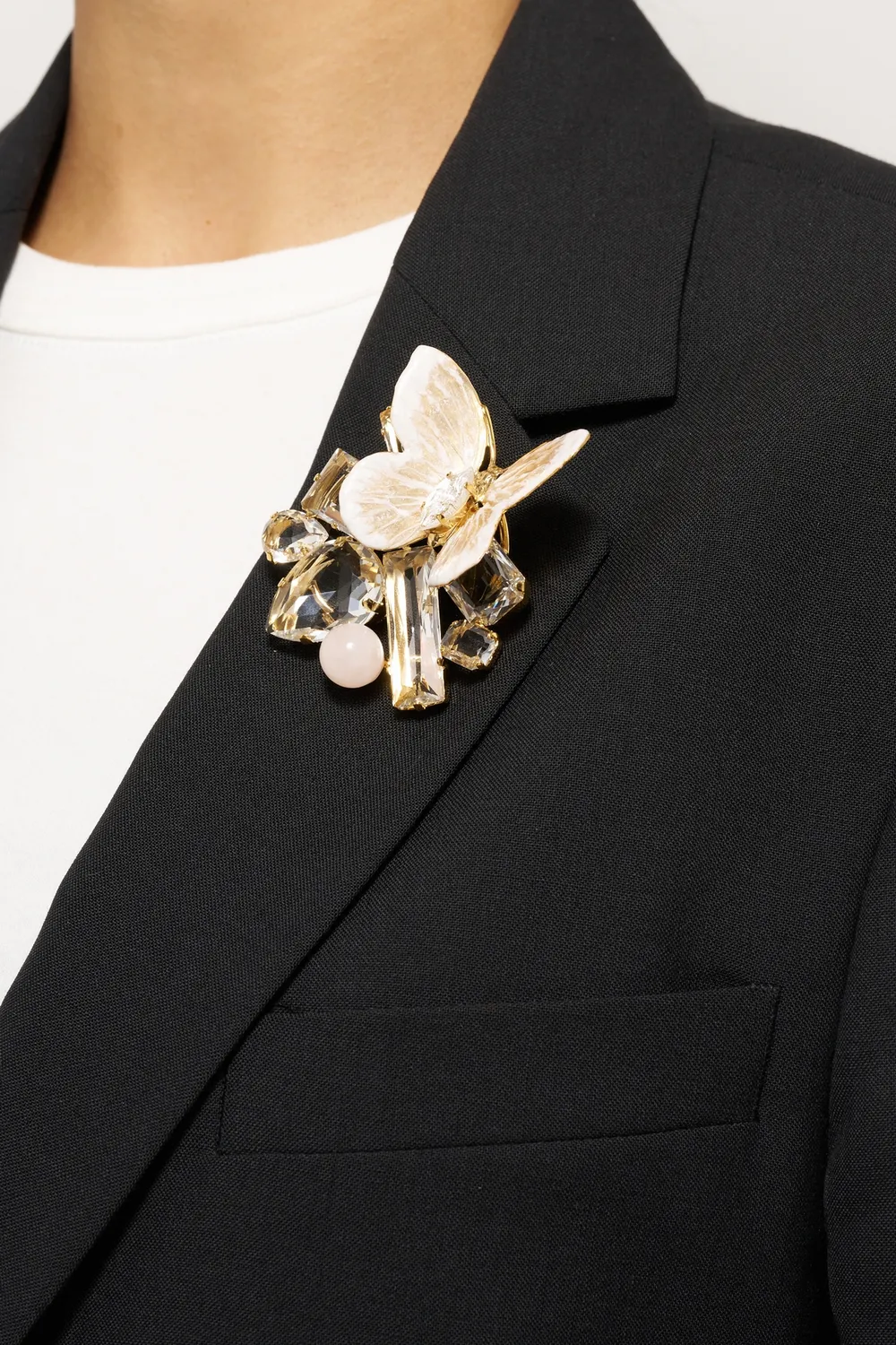 Philippe Ferrandis Fenice Butterfly broche quartz rose