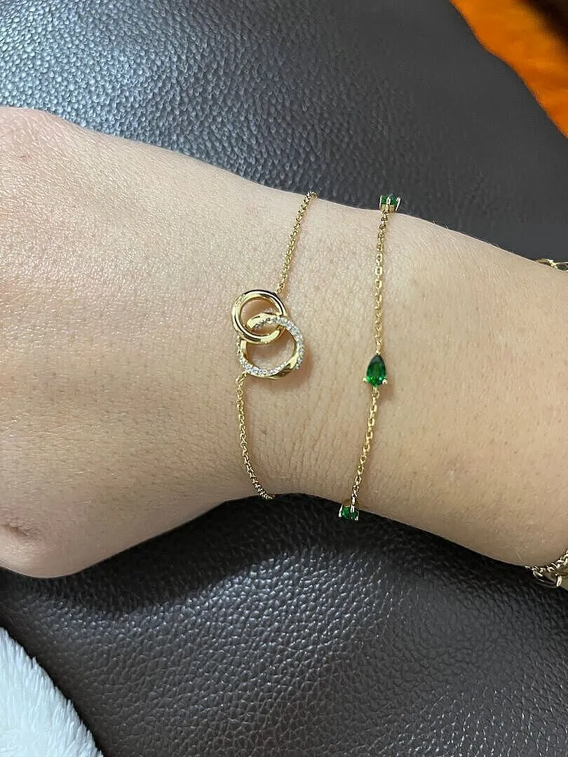Astrid & Miyu Orbit Crystal bracelet cristal doré