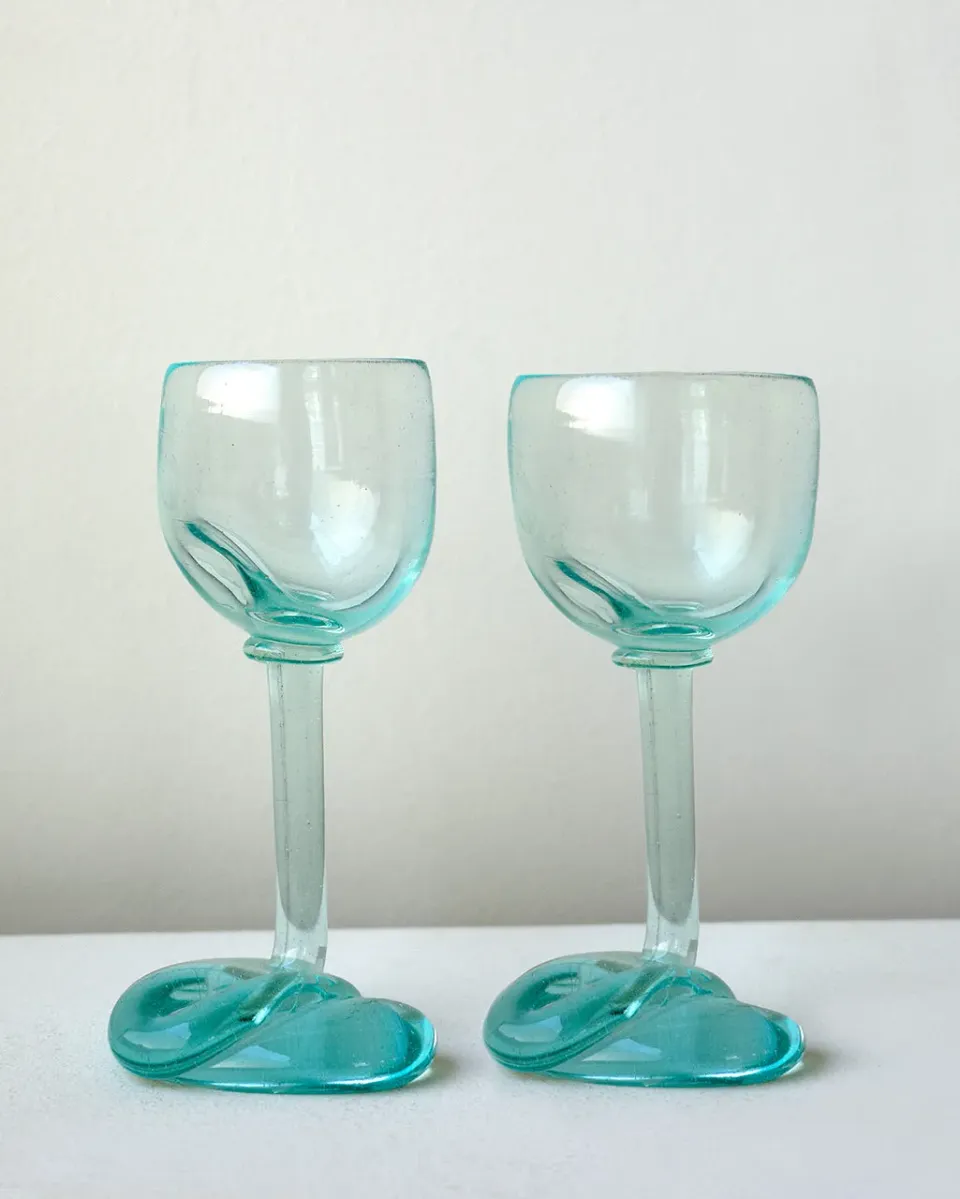 Completedworks Thaw lot 2 verres à vin bleus recyclés