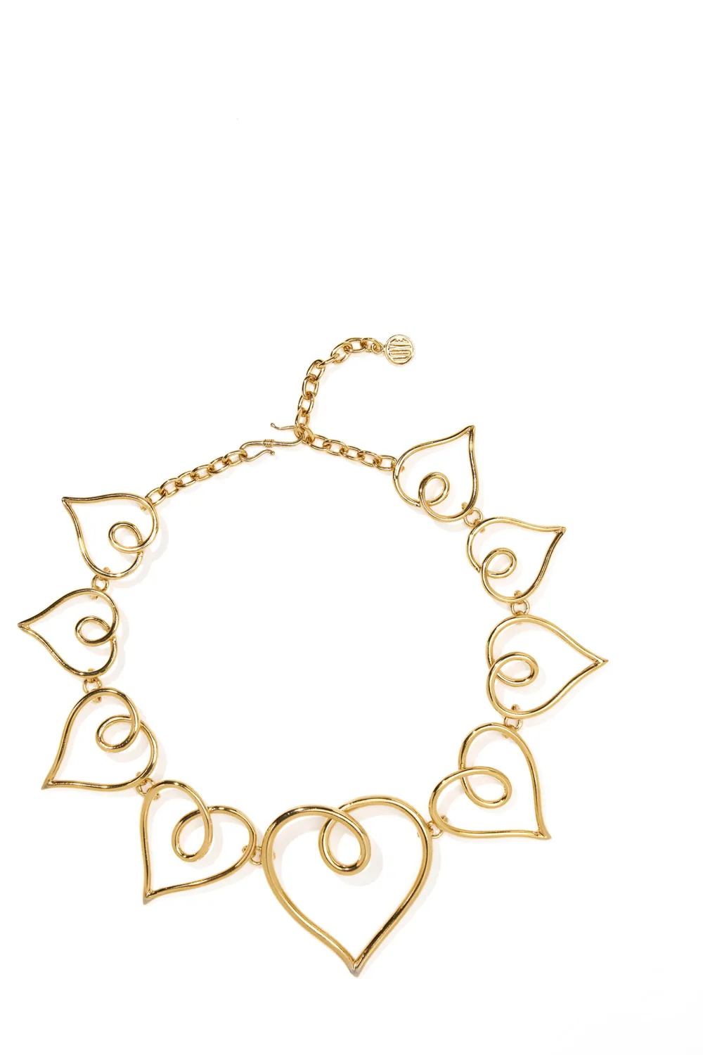 Philippe Ferrandis Love grand collier coeurs collier doré réglable