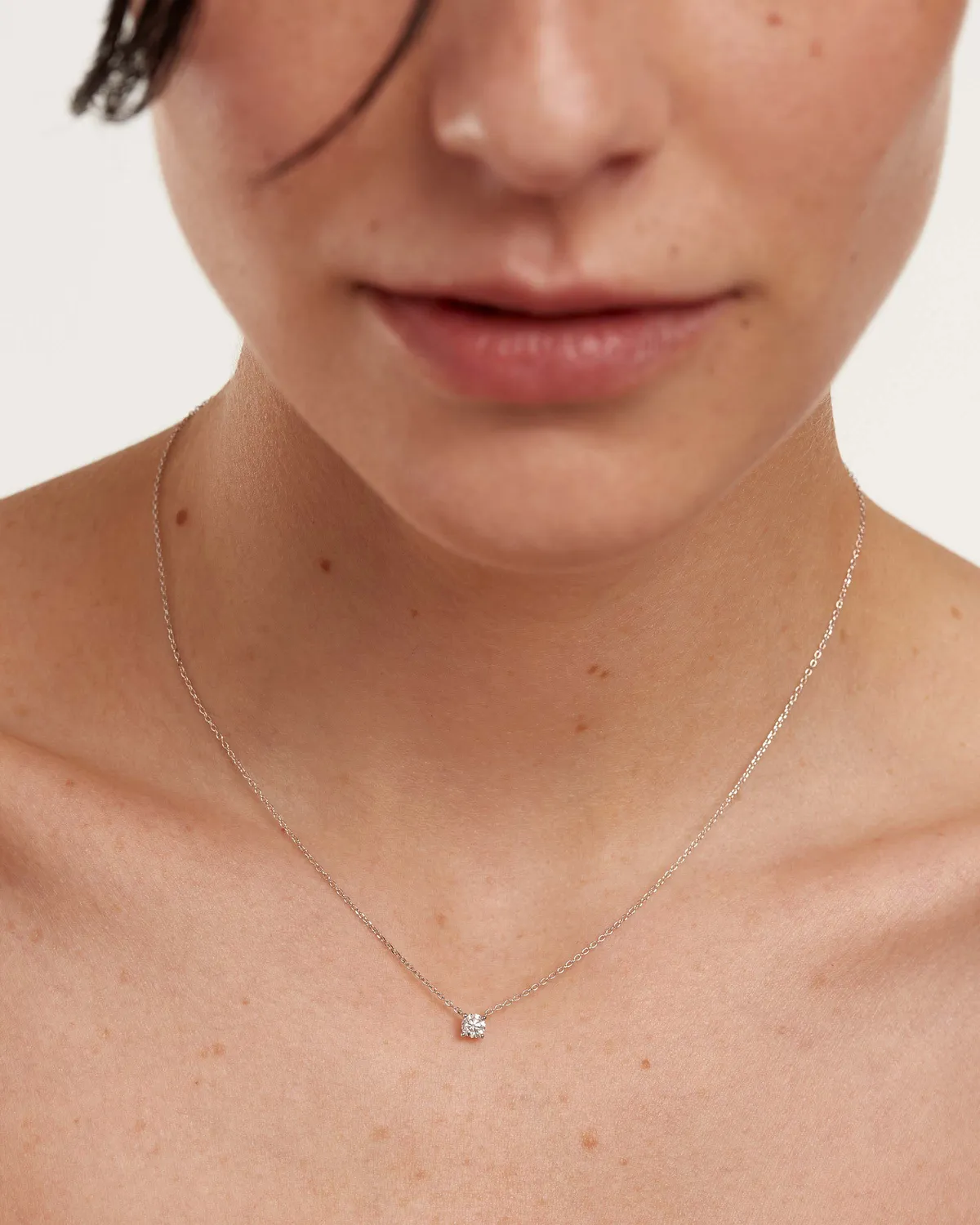 PDPAOLA Solitaire collier or blanc diamant 0,21 ct