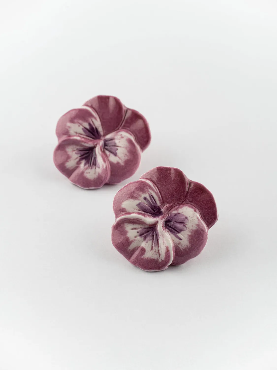 Nach Bijoux fleur pensée boucles puces violettes porcelaine