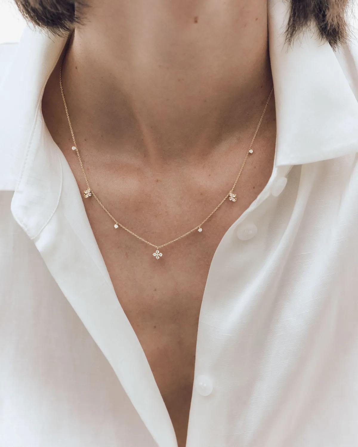 PDPAOLA Maggie Bloom collier or diamants