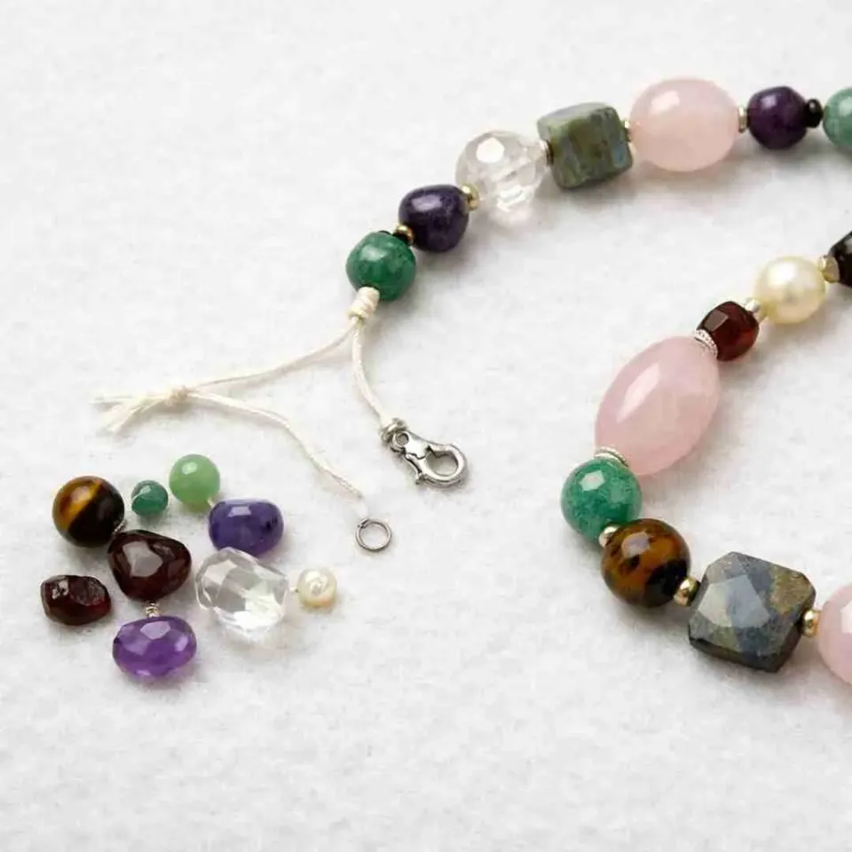 Nao de Paris ré-enfilage collier de perles moyennes sans nœud