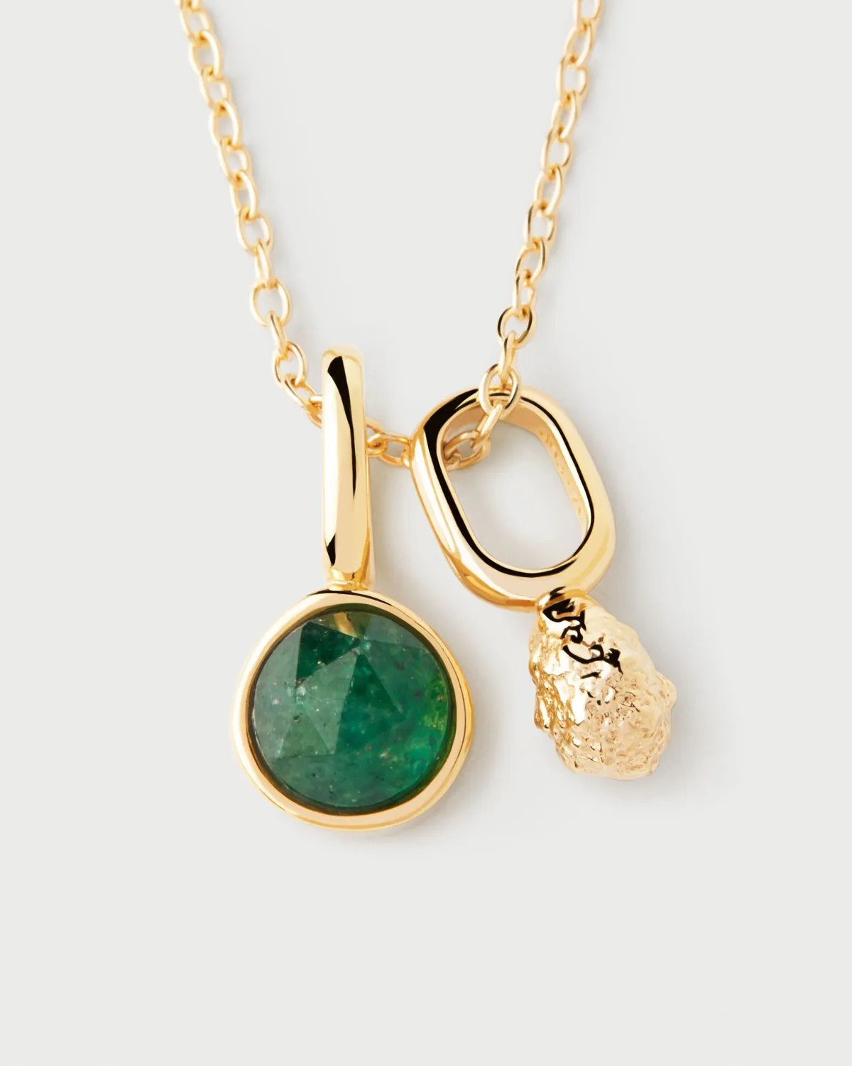 PDPAOLA Oasis collier plaqué or aventurine verte