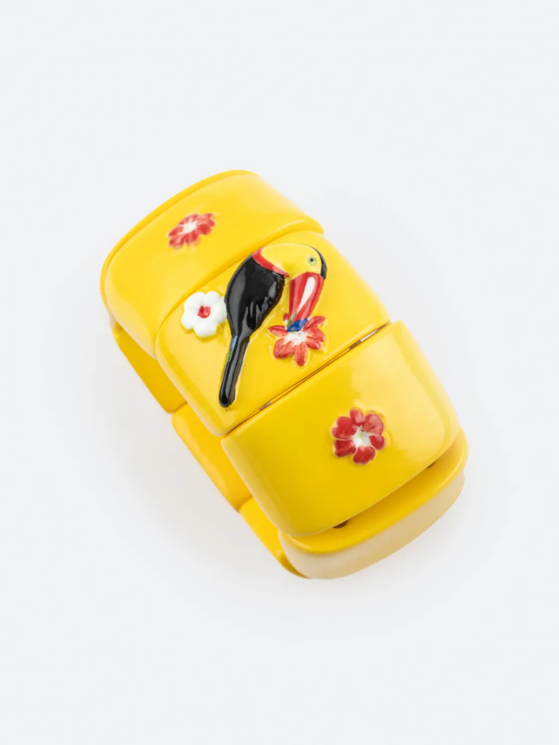 Nach Bijoux toucan bracelet manchette élastique porcelaine
