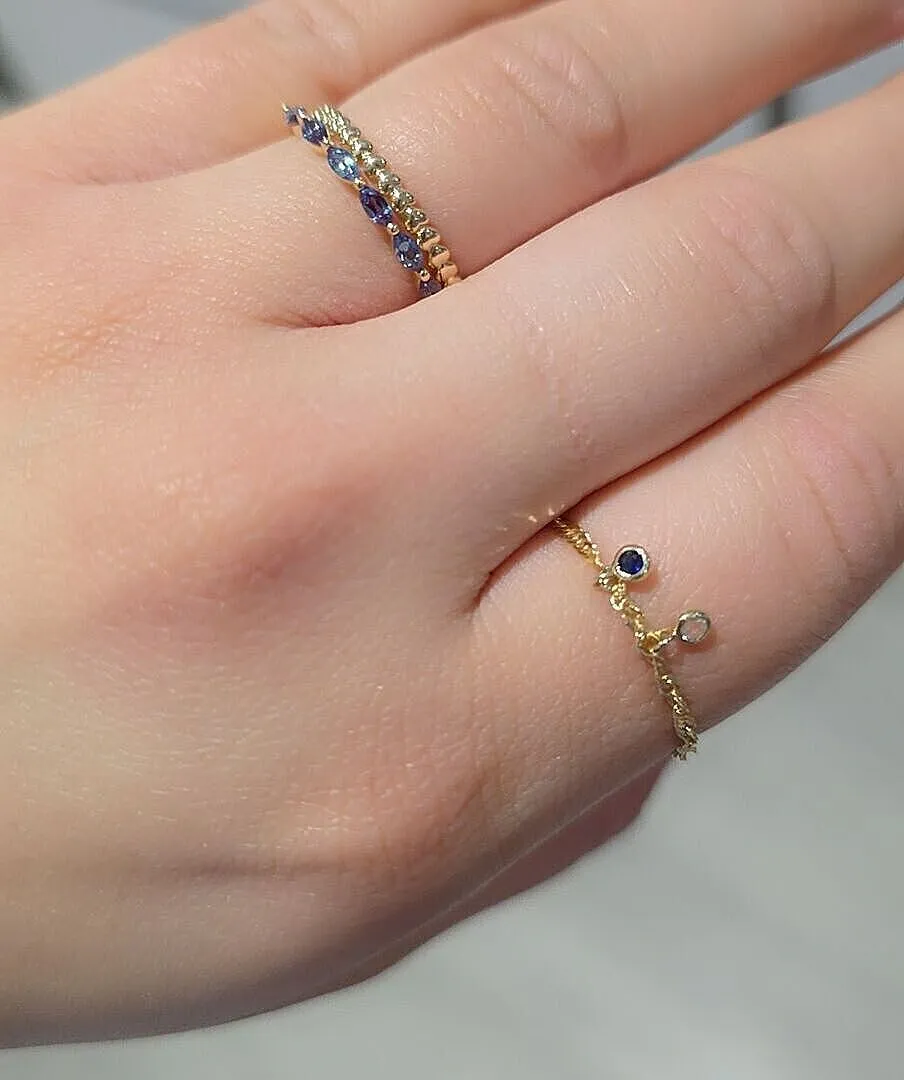 Astrid & Miyu Alexandrite Marquise bague or pierre changeante