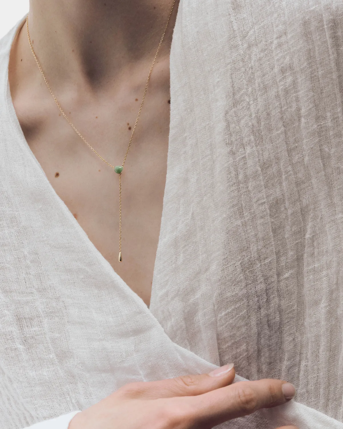 PDPAOLA Stella collier aventurine verte doré pierre