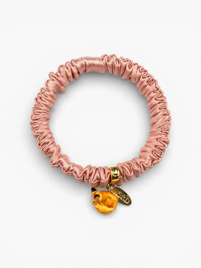 Nach Bijoux chouchou rose bracelet soie renard porcelaine