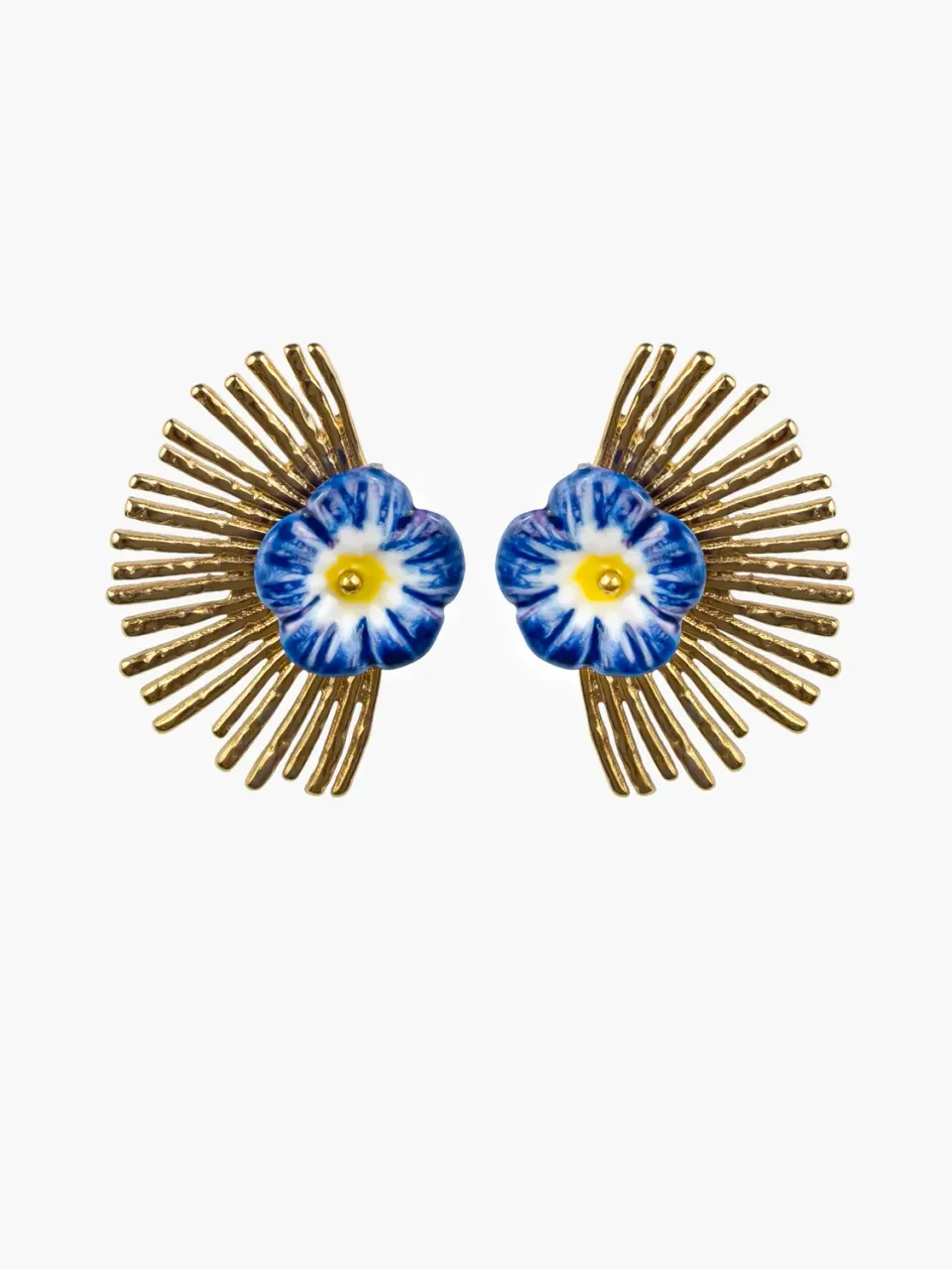 Nach Rose Céleste bleue boucles d'oreilles 3 cm