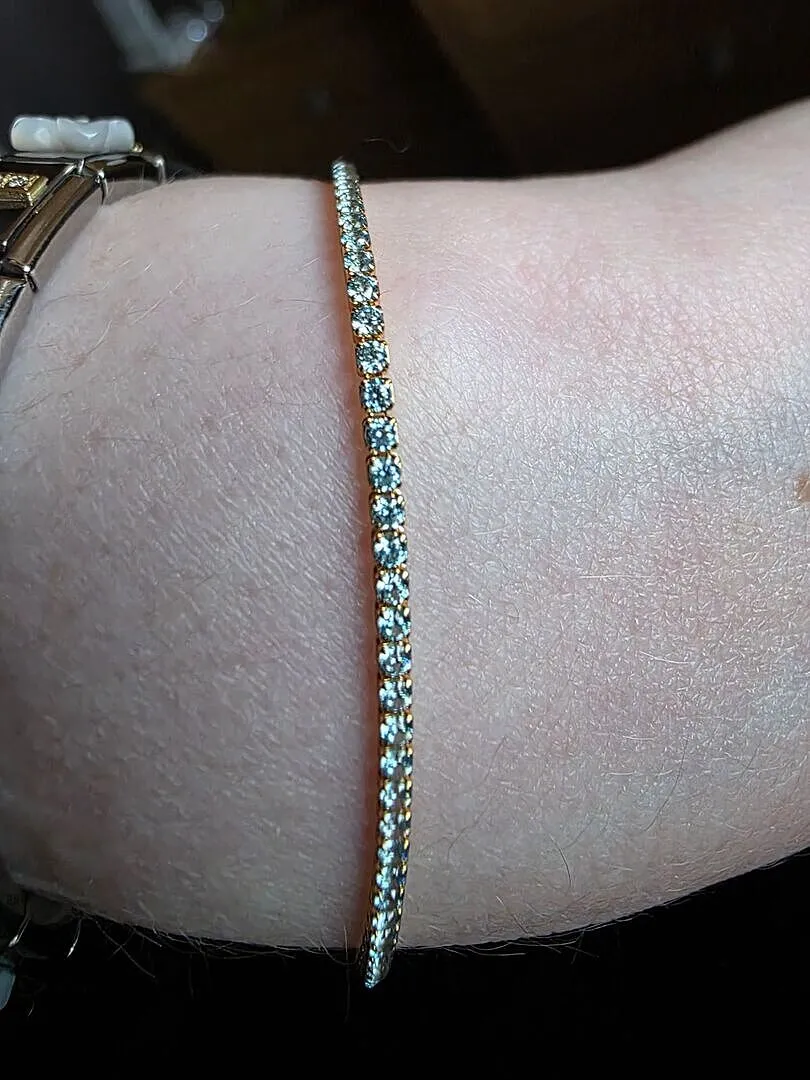 Astrid & Miyu Blue Tennis bracelet doré bleu