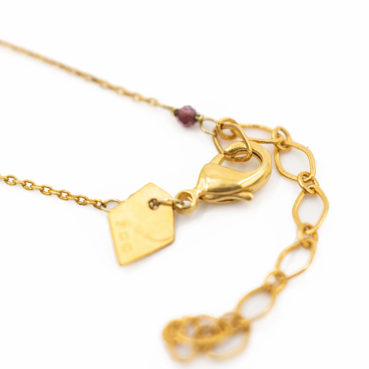 Le Fourbi de Capucine MUL4G collier laiton doré grenat
