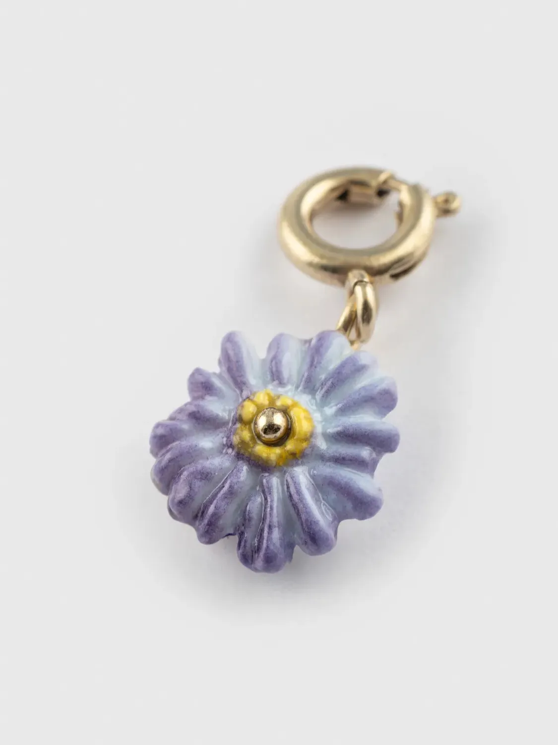 Nach charm's fleur anémone bleue 1 cm porcelaine