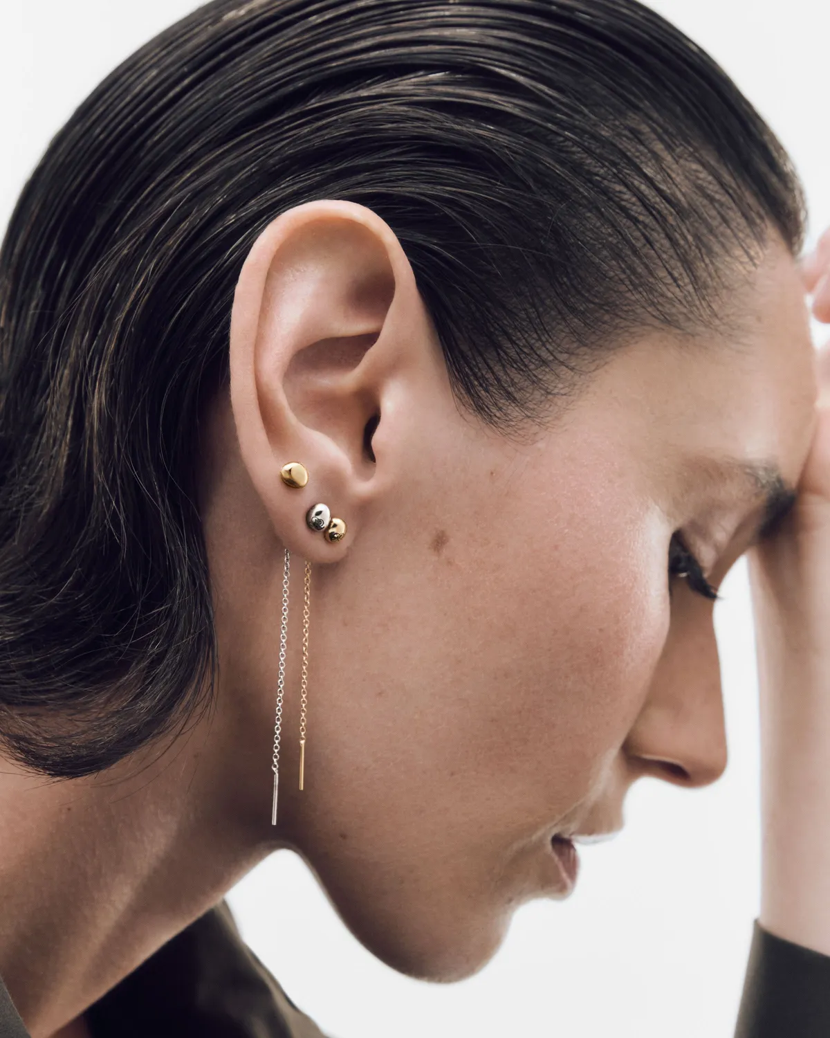 PDPAOLA Lyra boucles d’oreilles longues argent