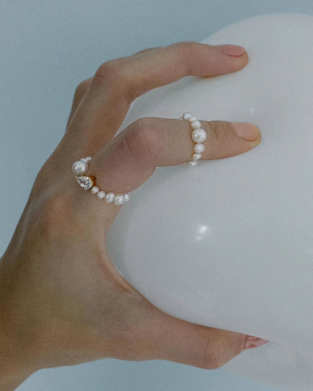 Completedworks The Exposure of Time bague perle zircone taille L