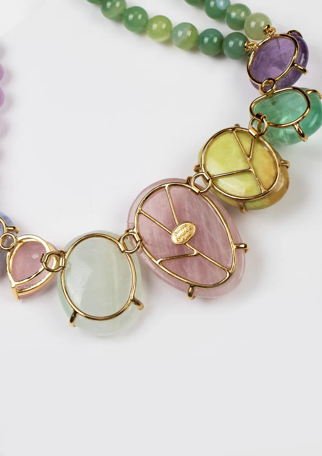 Philippe Ferrandis Pièce Unique collier quartz rose améthyste