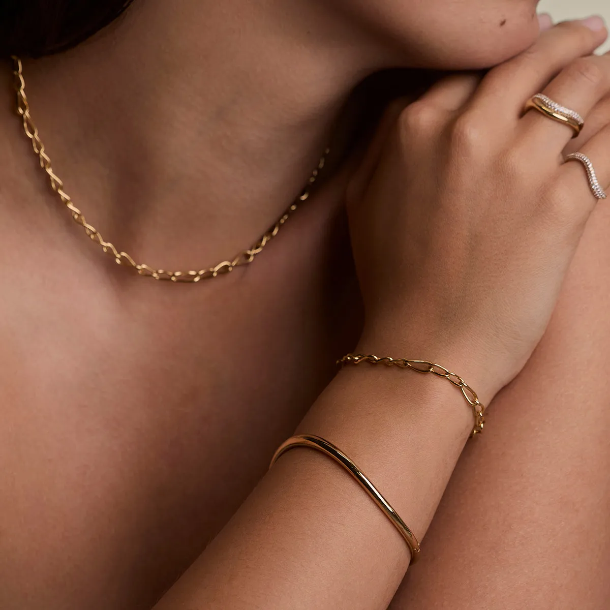 Astrid & Miyu Infinite Slim Chain bracelet or 16,5 cm
