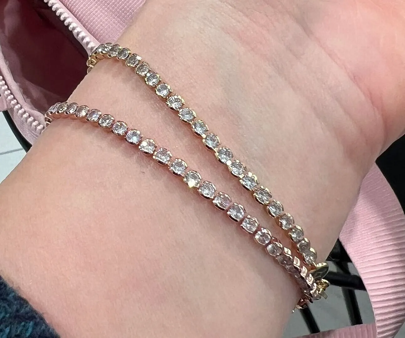 Astrid & Miyu Gleam Bold Tennis bracelet or rose zircons