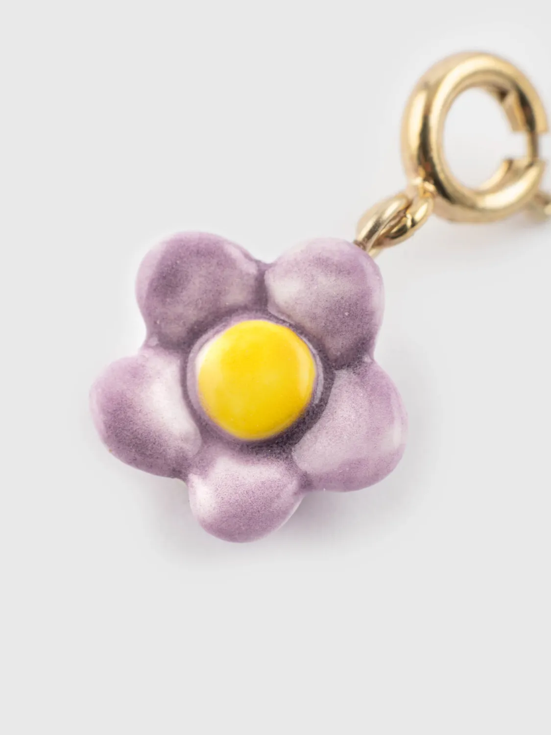 Nach Bijoux Charm's fleur violette charm porcelaine violette