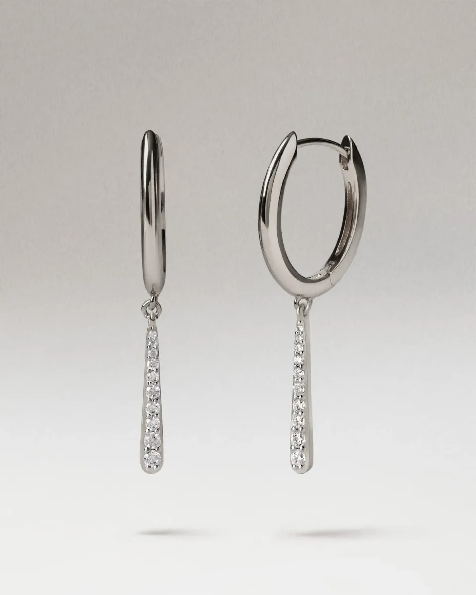 PDPAOLA Olga Mini créoles argent zircone blanche 35 mm